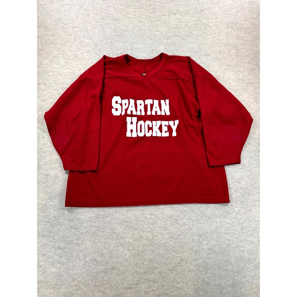 VTG CCM Practice Jersey Mens XL Red Michigan State Spartans Ice Hockey Graphic